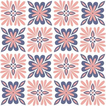 Ceramic tile mosaic, design wall decoration in Arabic Moroccan style. Violet  Stockillustratie