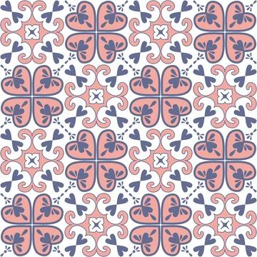 Ceramic tile mosaic, design wall decoration in Arabic Moroccan style. Violet  Stockillustratie