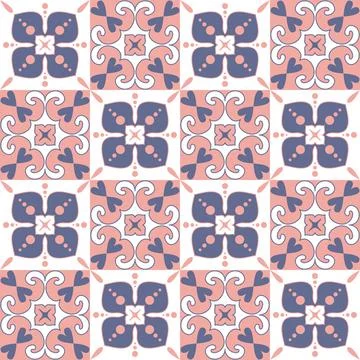 Ceramic tile mosaic, designer wall decoration in Arabic Moroccan style, vec.. Stock Illustration