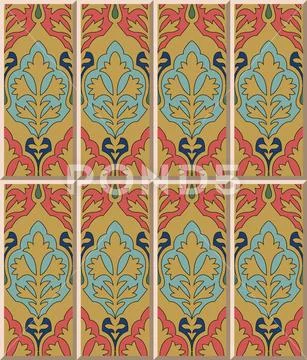 Ceramic tile pattern of aboriginal garden leaf abstract Stock Illustration
