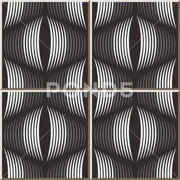 Ceramic tile pattern of black white curve line ~ Clip Art #69810963