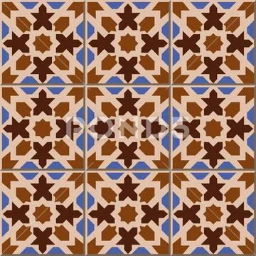 Ceramic tile pattern of geometry star shape: Graphic #69810625