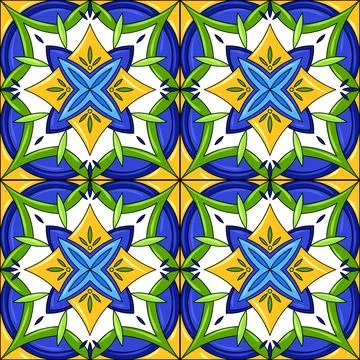 Ceramic tile pattern. Gorgeous seamless pattern. Can be used for wallpaper Illustrazione stock