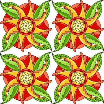 Ceramic tile pattern. Gorgeous seamless pattern. Can be used for wallpaper Stock Illustration