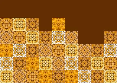 Ceramic tile pattern. Wall or floor texture. Absrtract decorative porcelain Stock Illustration