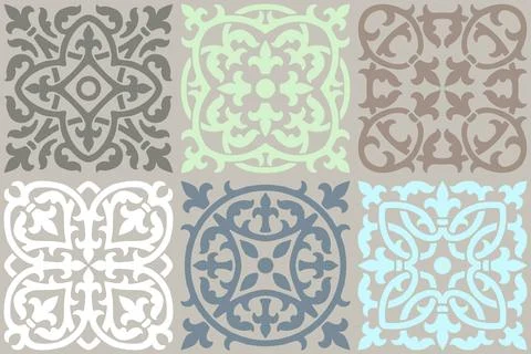 Ceramic tile pattern. Wall or floor texture. Absrtract decorative porcelain Stock Illustration