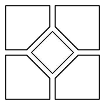 Ceramic tile paving slab contour outline line icon black color vector illus.. Stock Illustration
