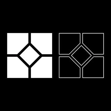 Ceramic tile paving slab set icon white color vector illustration image sol.. イラスト素材
