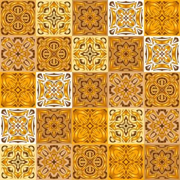 Ceramic tile seamless pattern. Wall or floor texture. Absrtract decorative Stock Illustration