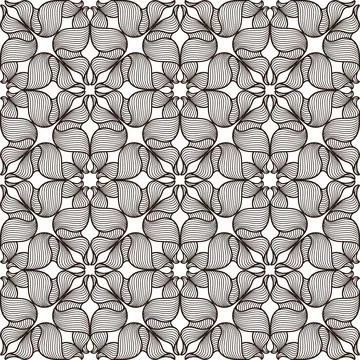 Ceramic tile seamless pattern with wave line curls. Mediterranean porcelain Stock Illustration