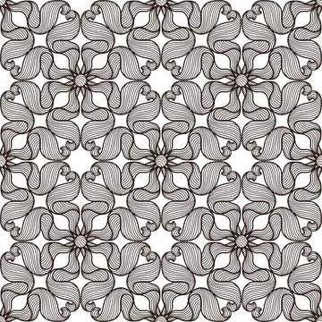 Ceramic tile seamless pattern with wave line curls. Mediterranean porcelain 스톡 일러스트