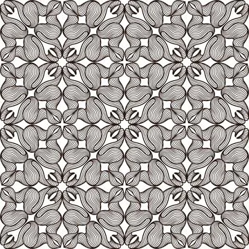 Ceramic tile seamless pattern with wave line curls. Mediterranean porcelain Stock Illustration