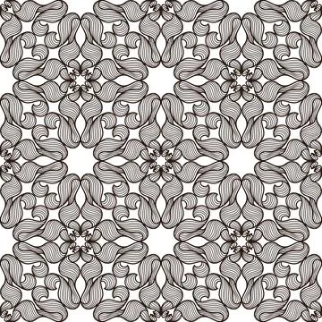 Ceramic tile seamless pattern with wave line curls. Mediterranean porcelain Stock Illustration