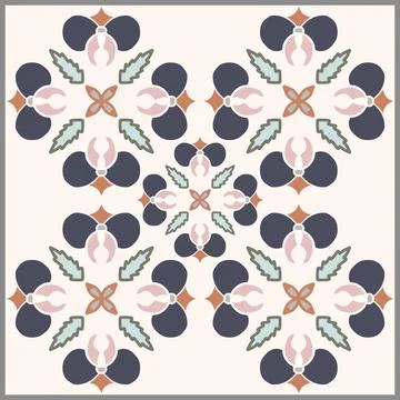 Ceramic tile in turkish style. Seamless colorful patchwork from Azulejo tile 库存插图