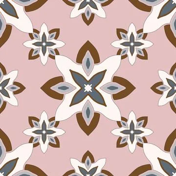 Ceramic tile in turkish style. Seamless colorful patchwork from Azulejo tile Stock Illustration
