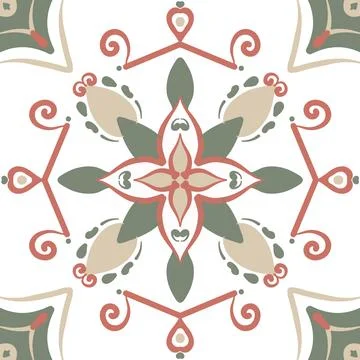 Ceramic tile in turkish style. Seamless colorful patchwork from Azulejo tile 库存插图