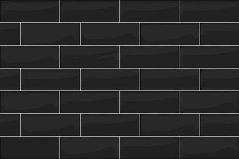Ceramic tile wall or floor decoration, black dark mosaic brick seamless pattern Illustrazione stock