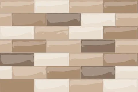 Ceramic tile wall or floor decoration, beige mosaic brick seamless pattern for Illustrazione stock