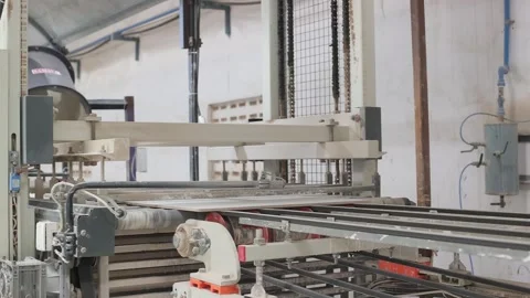 Ceramic tiles are going to conveyor line to next proses, industrial 5.0 Stock Footage 296308954