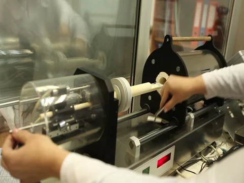 Ceramic tiles are tested for strength in the laboratory Видео 76606084