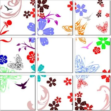 Ceramic  tiles background. Colored vector illustration for designers Stock Illustration