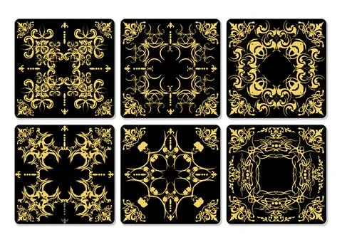 Ceramic  tiles. Colored vector hand drawn  illustration Stock Illustration
