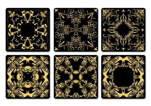 Ceramic  tiles. Colored vector hand drawn  illustration Stock Illustration