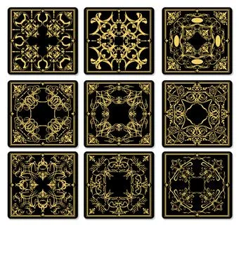 Ceramic  tiles. Colored vector hand drawn  illustration Stock Illustration