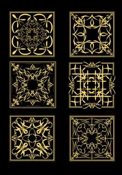 Ceramic  tiles. Colored vector hand drawn  illustration Stock Illustration