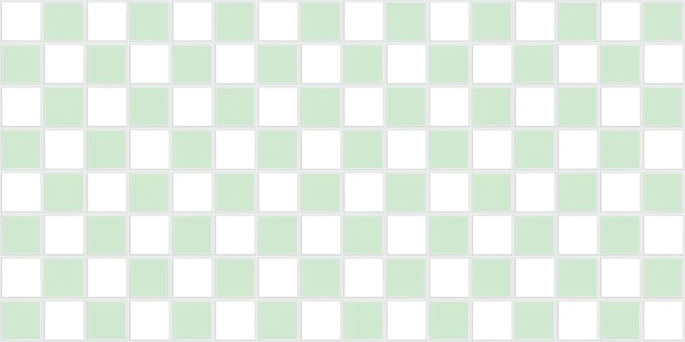 Ceramic tiles, mosaic chess pattern, tiles white green for background Stock Illustration