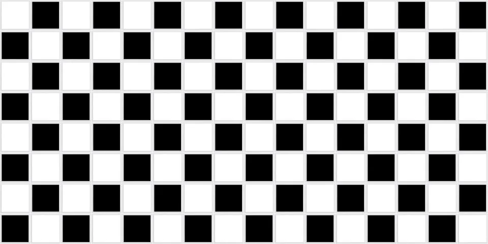 Ceramic tiles, mosaic chess pattern, black white tile for background Stock Illustration