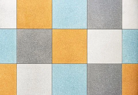 Ceramic tiles from multi-colored squares for the decor of kitchens and bathrooms Foto stock