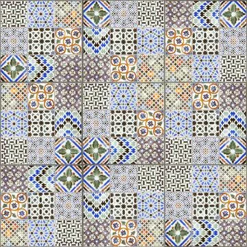 Ceramic tiles pattern patchwork design for background. イラスト素材