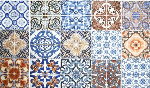 Ceramic tiles pattern patchwork design for background. Stock Photos