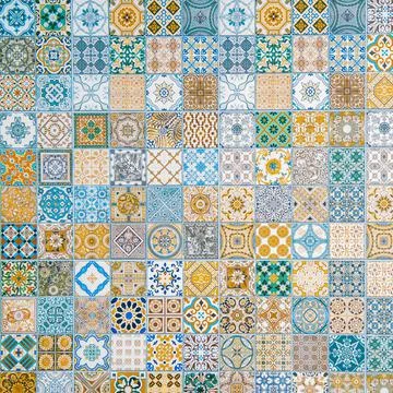 Ceramic tiles patterns Stock Photos
