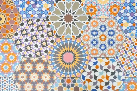 Ceramic tiles patterns Stock Photos