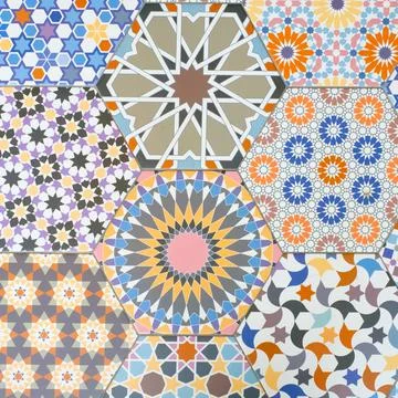 Ceramic tiles patterns Stock Photos