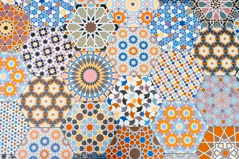 Ceramic tiles patterns Stock Photos