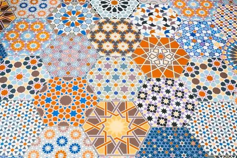 Ceramic tiles patterns Stock Photos