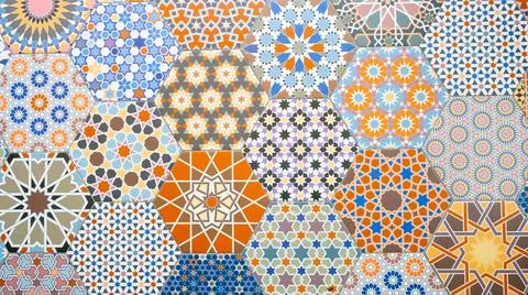 Ceramic tiles patterns Stock Photos