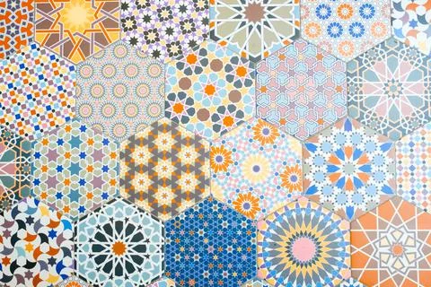 Ceramic tiles patterns Stock Photos