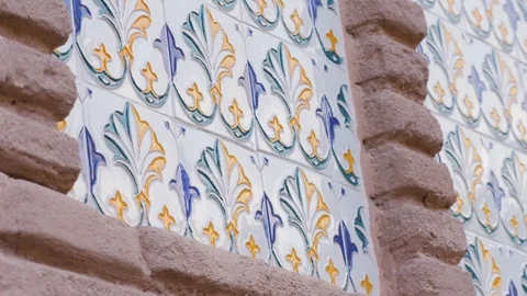 Ceramic tiles patterns from Portugal. Stock Footage 124229533