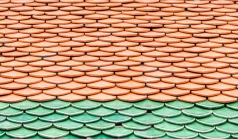 Ceramic tiles roof with the layer pattern. Stock Photos