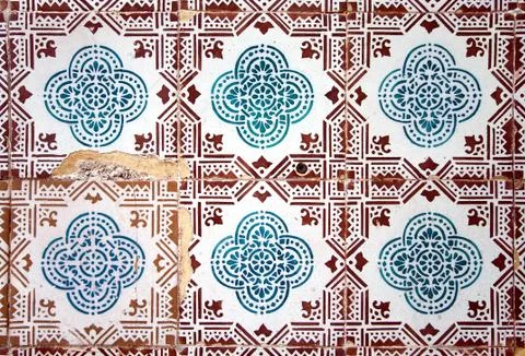 Ceramic tiles seamless pattern Stock Photos