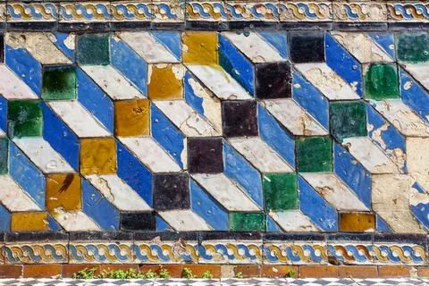 Ceramic tiles with simple geometric Stock Photos