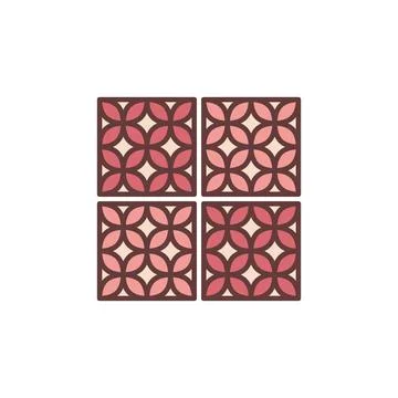 Ceramic Tiles vector concept red icon or symbol Stock Illustration