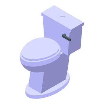Ceramic toilet icon isometric vector. Public wc Ilustración de archivo