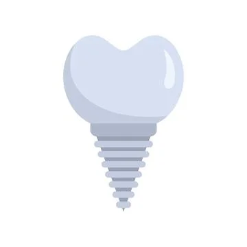 Ceramic tooth implant icon flat isolated vector Stock Illustration