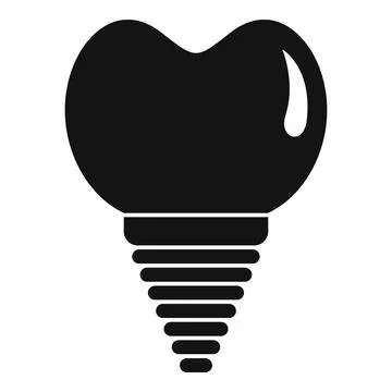 Ceramic tooth implant icon, simple style Stock Illustration