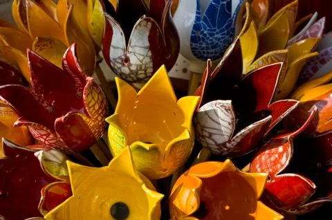 Ceramic tulips. Stock Photos